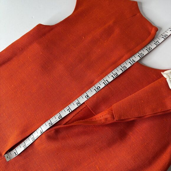 60s Vtg Mr Mort by Stan Herman Mod Shift Dress Sz 9 Tomato Red Orange Deadstock - Picture 6 of 16